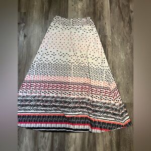 Robert Louis Cream and Black A-Line Skirt